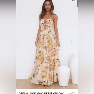 Floral Strapless Maxi Dress